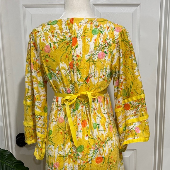 Vintage 70’s Handmade Yellow Floral Maxi Dress - Picture 4 of 6